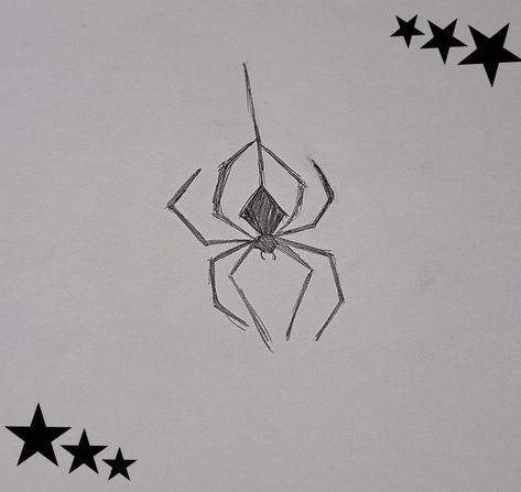 Mini Spider Man Drawing, Spider On A Web Drawing, Drawing Of Spider Web, Grunge Spider Drawing, Cute Easy Spiderman Drawings, Cute Spider Web Drawing, Easy Spider Doodle, Tarantula Drawing Easy, Spider Hand Drawing