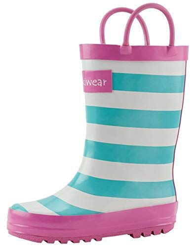 OAKI Kids Rain Boots with Handles, Mint, White & Pink Str... https://smile.amazon.com/dp/B073HFJC28/ref=cm_sw_r_pi_dp_U_x_p-zSDbE8DHGAY Baby Rain Boots, Boys Rain Boots, Toddler Rain Boots, Outdoor Clothing Brands, Kids Rain Boots, Rain Suit, Snow Gear, Kids Rain, Blue One Piece