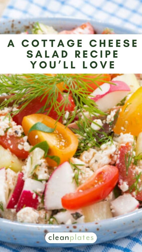 This Cottage Cheese Salad Recipe Will Be Your Favorite Go-to Cottage Cheese Salad Recipes, Cheese Salad Recipes, Cheese Salad Dressing, Cottage Cheese Salad, Cottage Cheese Recipes, Cheese Pairings, Cheese Salad, Dressing Recipes, Light Lunch