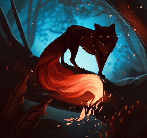 Fox Artwork, Mystical Animals, Mythical Animal, Canine Art, Cute Fantasy Creatures, Fantasy Beasts, Fantasy Creatures Art, Mythical Creatures Art, Fox Art