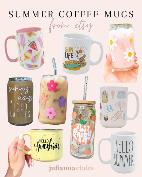 Summer Coffee Mugs From Etsy 💗 Summer Mug / Coffee Mug / Summer Beer Can Glass / Glass Mug / Iced Coffee Mug / Iced Coffee / Summer Essentials / Summer Gift Iced Coffee Mug, Summer Mug, Mason Jar Art, Coffee Summer, Summer Beer, Summer Coffee, Jar Art, Glass Mug, Summer Gift