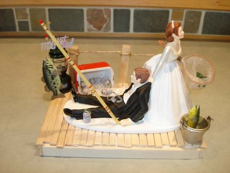 hahaha future wedding topper Camping Wedding Cake, Fishing Wedding Cake, Fishing Wedding Cakes, Fishing Wedding Cake Toppers, Country Wedding Cake Toppers, Fishing Themed Wedding, Textured Buttercream, Camping Wedding, Funny Wedding Cakes