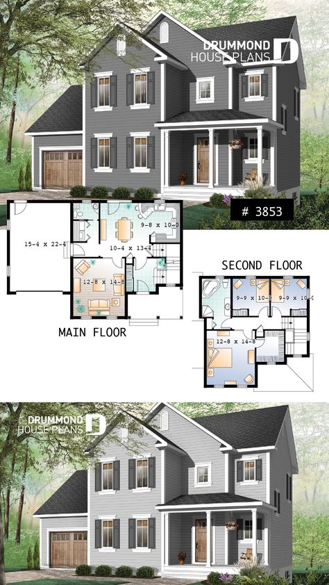 Ranch Farmhouse, Open Floor House Plans, Drummond House Plans, Farmhouse Floor Plans, Sims 4 House Building, Farmhouse Laundry, Casas The Sims 4, Sims House Plans, Sims House Design