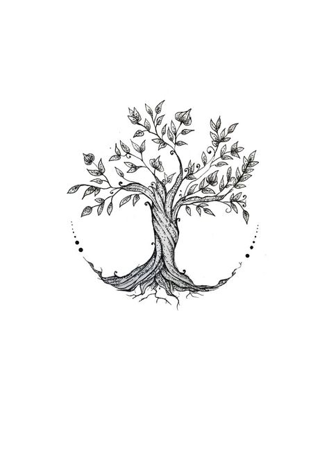 Three Of Life Tattoo, Tattoos Meaning Family, Tree Of Life Tattoos, Round Tattoo, Colour Tattoo For Women, Bicycle Tattoo, Majestic Tree, Family Tree Tattoo, Tree Tattoos