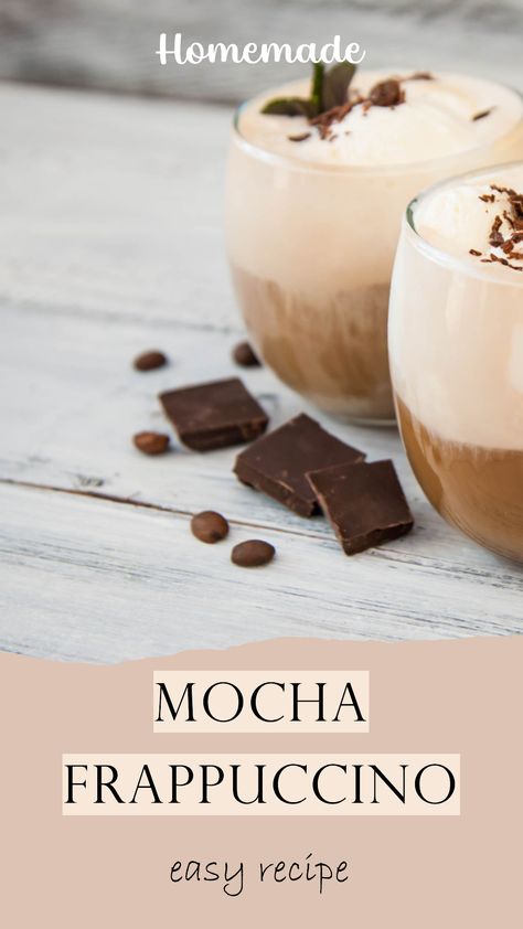 Check out our easy homemade Mocha Frappuccino recipe! Mocha Frappuccino Recipe, Homemade Mocha, Making Drinks, Mocha Frappuccino, Cold Coffee Recipes, Frappuccino Recipe, Coffee Drink Recipes, Cold Coffee, Holiday Drinks