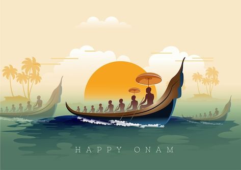 Vector onam festival concept with rowing... | Premium Vector #Freepik #vector #hindu #south-india #kathakali #onam Onam Creative Ads, Onam Festival Kerala, Khmer Design, Edit Tips, Water Festival, Boat Vector, Onam Festival, Calendar Design Template, Lottery Tips