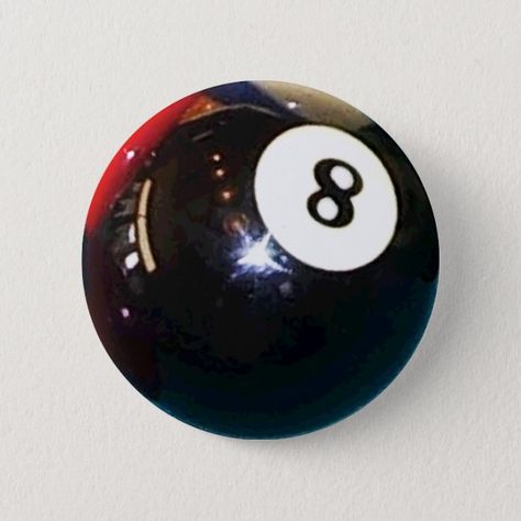 8-Ball Pool Ball Badge Pin Button - Snooker Gift idea Pool Ball, Badge Pin, Pin Button, 8 Ball, Button Pins, Pool, Pins