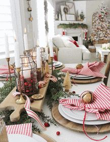 Candle Tablescapes, Tablescape Christmas, Country Girl Home, Holiday Tablescape, Christmas Table Setting, Christmas Dining Table, Christmas Table Centerpieces, Tablescape Ideas, Christmas Tablescape