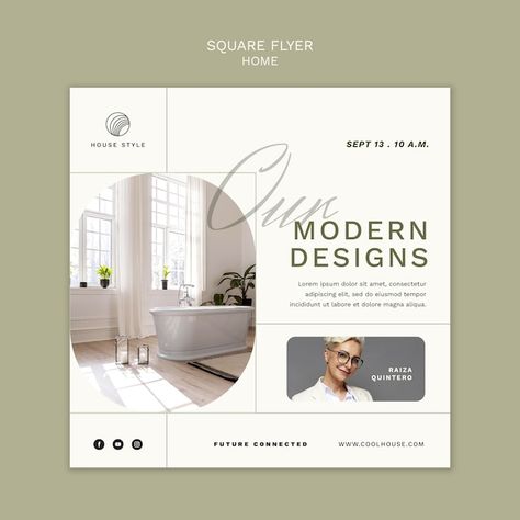 Free PSD interior design and home style ... | Free Psd #Freepik #freepsd #interior-flyer #print-templates #square-flyer #house-flyer Interior Flyer Design, Interior Design Flyer, Cafe Idea, Email Layout, Beauty Salon Posters, Interior Design Template, Interior Design Classes, Flyer Free, Flyer Design Layout