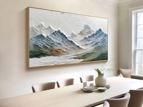 Mountains Canvas Painting, Modern Living Room Wall Art, Mud Art, Abstract Mountains, Mountains Painting, Modern Living Room Wall, Mountain Painting, Seascape Wall Art, Ocean Canvas