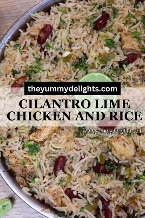 Lime Recipes Dinner, Lime Chicken And Rice, Cilantro Recipes, Chicken And Rice Recipe, Pan Chicken Recipes, Easy Chicken And Rice, Favorite Recipes Chicken, Lime Recipes, Cilantro Lime Chicken