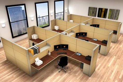 15 Latest Office Cubicle Designs With Pictures In 2021 Modern Office Cubicle, Office Cubicle Design, Office Layout Ideas, Cubicle Design, Room Partitions, Workstations Design, Cubicle Decor Office, System Furniture, Modular Office Furniture