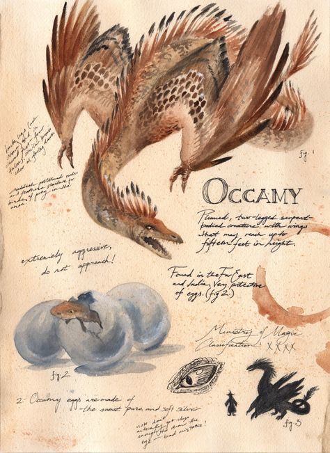 Occamy Fantastic Beasts, Fantastic Beasts Creatures, Harry Potter Creatures, Mythical Monsters, Buku Harry Potter, Beast Creature, Images Harry Potter, Newt Scamander, Fantastic Beasts And Where