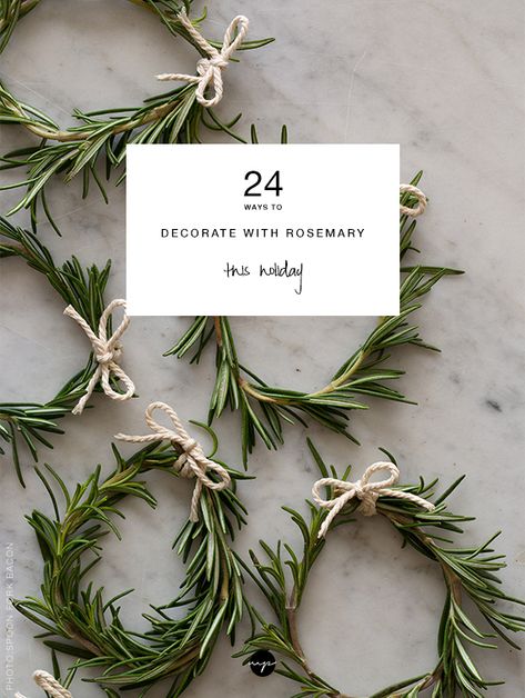 24 ways to decorate with rosemary this holiday | My Paradissi Christmas Diy Tree Decor, Rosemary Christmas Tree, Christmas Wrapping Diy, Diy Christmas Table, Aussie Christmas, Centerpiece Christmas, Australian Christmas, Summer Christmas, Natural Christmas