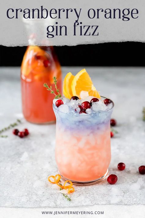 Orange Gin Fizz, Purple Gin, Ginger Beer Drinks, Beautiful Meals, Layered Cocktails, Craft Cocktail Recipe, Cranberry Juice Cocktail, Sleeve Surgery, Gin Drinks