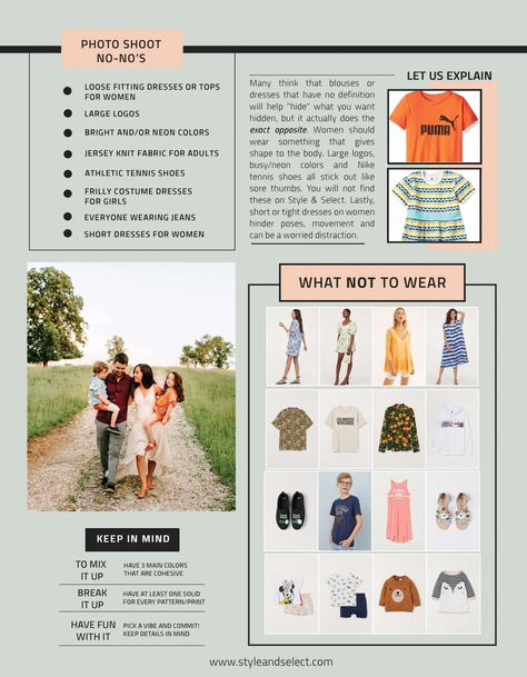 Client Wardrobe Guide, What To Wear Photoshoot, Bee Business, Studio Family Portraits, Photoshoot Style, 2022 Style, Outfit Styling, Styling Guide, Family Picture Outfits