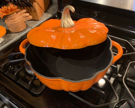 Smith & Clark 4-quart Pumpkin Cocotte Dutch Oven Pumpkin Dutch Oven, Pumpkin Cocotte, Academia Interior, Dark Academia Interior, Dutch Ovens, Dutch Oven, Kitchen Items, Dark Academia, Pumpkin Carving