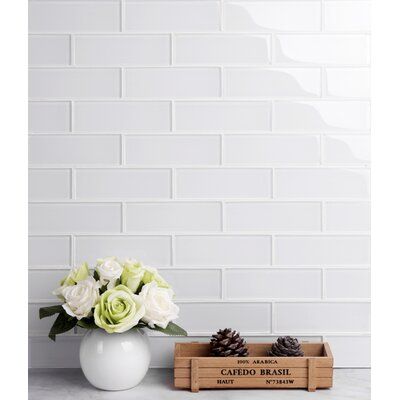 Glass Subway Tile Backsplash, Glass Tile Backsplash Kitchen, White Glass Tile, Backsplash For Kitchen, Mosaic Kitchen, White Kitchen Backsplash, White Tile Backsplash, Elegant Tiles, Subway Tile Kitchen