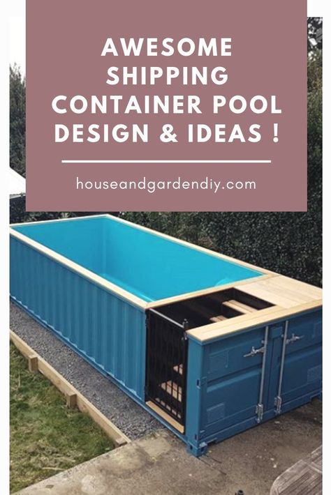 30 Awesome Shipping Container Pool Design & Ideas ! | House & Garden DIY Piscina Container, Container Pools, Shipping Container Swimming Pool, Build Your Own Pool, Container Home Designs, Shipping Container Pool, Pool Cost, Pool Design Ideas, Container Pool