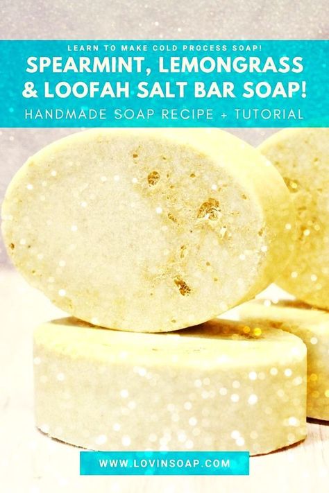 Homemade Loofah Soap, Loofah Soap Diy, Natural Soaps Recipes, Diy Soap Recipe, Salt Soap, Salt Bar, Cold Process Soap Recipes, Wild Bunch, Handmade Soap Recipes