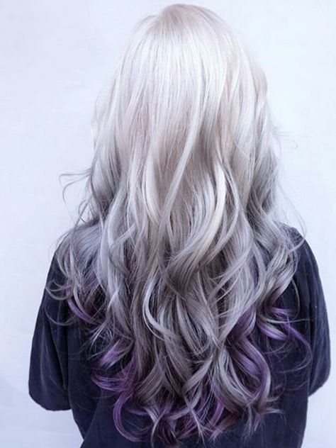 purple ombre fade Purple Balayage, Colour Hair, Purple Highlights, Lilac Hair, Hair Color Pastel, Grey Ombre, Hair Color Purple, Barbie Stuff, Ombre Hair Color