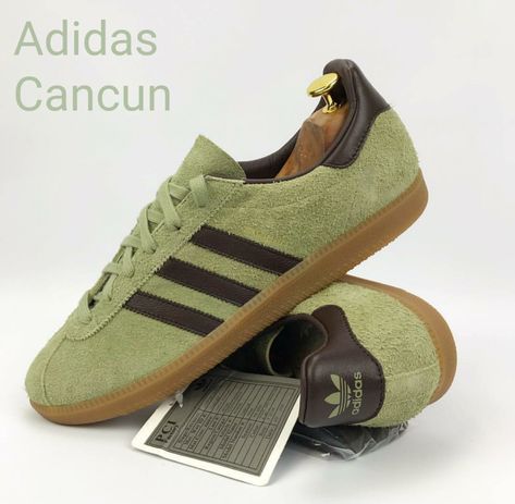 Crackin' pair of Adidas Cancun - understated, underrated, but a lovely quality shoe that has slipped under the radar... Underrated Shoes Men, Underrated Shoes, Fye Shoes, Adidas Spezials, Skinhead Fashion, Adidas Og, Vintage Trainers, Adidas Casual, Adidas Shoes Originals