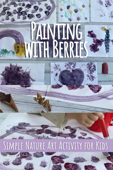 Blueberry Crafts For Kids, Easy Waldorf Crafts, Blueberry Crafts Preschool, Farm Process Art, Blackberry Painting, Waldorf Autumn, Relaxation Activities, Simple Art Activity, School Works