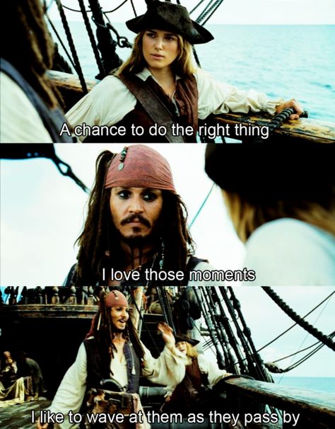 I like to wave at them as they pass by. Hahahaha Jack Sparrow! Caribbean Quotes, Jack Sparrow Funny, Captain Jack Sparrow Quotes, Jack Sparrow Quotes, Medici Masters Of Florence, John Depp, Crush Posts, Relatable Crush, Kaptan Jack Sparrow