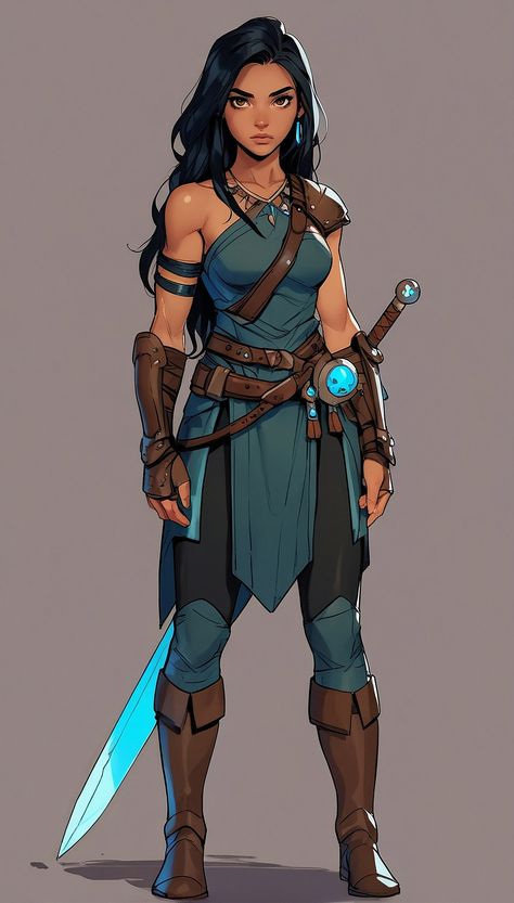 Character art I threw together with Leonardo. Armored Character Design, Character Female Design, Dnd Character Ideas Art, Wild Character Design, Character Designs Female, Nordic Character Design, Adventure Character Design, Female Fighter Character Design, Warrior Character Art