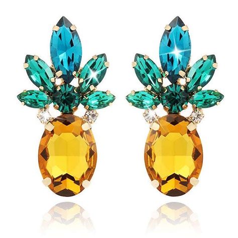 12 Gorgeous Interesting Finds on Amazon Right Now | Brit + Co Wedding Party Outfits, Cute Pineapple, Pineapple Earrings, Studded Necklace, Daily Jewelry, Writing Gifts, Stud Jewelry, Sparkling Crystal, Bling Bling