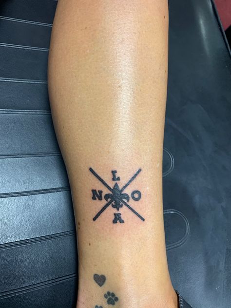 Saints Tattoo New Orleans, Nola Tattoos Ideas, New Orleans Tattoo Ideas, New Orleans Tattoo, Saint Tattoo, Cousin Tattoos, Matching Tats, Female Tattoos, Who Dat