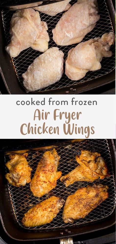 Frozen chicken wings in the air fryer work wonders because you are short on time but you still can get crispy, juicy chicken wings with a ton of flavor from frozen to cooked! Chicken Wings From Frozen, Wings From Frozen, Air Fryer Frozen Chicken Wings, Chicken Wings In Air Fryer, Wings In Air Fryer, Wings In The Air Fryer, Breaded Chicken Wings, Air Fryer Recipes Chicken Wings, Oven Chicken Wings