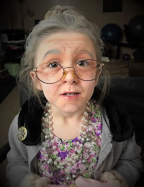 100th day of school, little old lady makeup on my 5 yr old! 100 Days Of School Old Lady Makeup, Diy Old Lady Makeup For Kids, Old Lady Halloween Makeup, 100 Days Of School Makeup Kids, Old Lady Bun, Old People Makeup For Kids, Old Lady Makeup For Kids, 100th Day Of School Makeup, Old Lady Hairstyles Costume