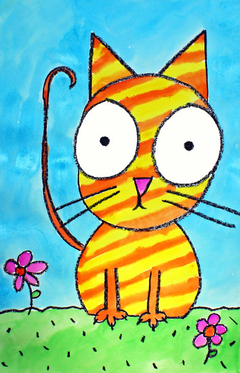 Visit globalartclassroom.podia.com or teacherspayteachers.com/Store/Global-Art-Classroom to find fun and engaging video art projects for your little artist! #100dayofschoolactivity #100thdayofschool #february #cutecatart #spring #winter #homeschoolartlesson #preschoolartlesson #easyartproject #drawingforkids #easydrawinglesson #paintingproject #artprojectsforkids #homeschoolart #artlessonforkids #paintingtutorial #kidsartproject #kidsDIY #DIYforkids #kidsartlesson #videoartproject ❤️ Art Project For Kindergarten, Project For Kindergarten, Preschool Art Lessons, Cute Pictures To Draw, Draw Watercolor, Art Project For Kids, Project For Kids, Kids Watercolor, Easy Art Projects