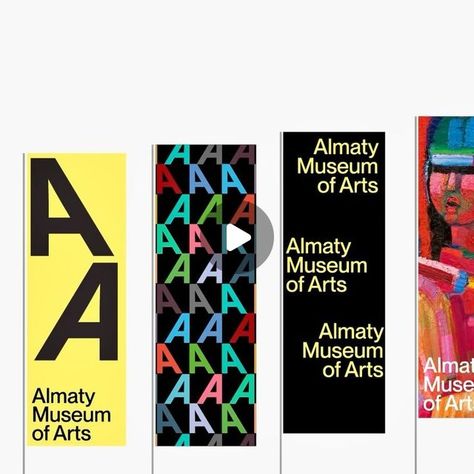 studio thonik on Instagram: "(3/3) A new visual identity for Almaty Museum of Arts.

The new visual identity mirrors the architecture, and responds to the prominence of the location by creating a unique interlinked sculptural form with dynamic angles, pointing out towards the city and the mountains. 

This new Kazakh Museum will house an exceptional permanent collection of art as well as host world class travelling and temporary exhibitions." Museum Branding Visual Identity, Gallery Identity, Museum Visual Identity, Museum Identity, Museum Branding, Art Academy, Modern Artists, World Cultures, Design Museum