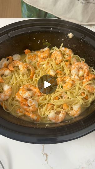 1.5M views · 23K reactions | easiest shrimp scampi you'll ever make! | linguine, shrimp, pasta, scampi | easiest shrimp scampi you'll ever make! yummy shrimp linguini pasta | By The King Family | Facebook Crockpot Shrimp Scampi, Frozen Shrimp Scampi Recipes, Crockpot Shrimp Scampi Slow Cooker, Shrimp Slow Cooker, Shrimp Scampi Using Frozen Cooked Shrimp, Pasta Scampi, Italian Shrimp Recipes, Easy Shrimp Scampi Recipe No Wine, 15 Minute Shrimp Scampi