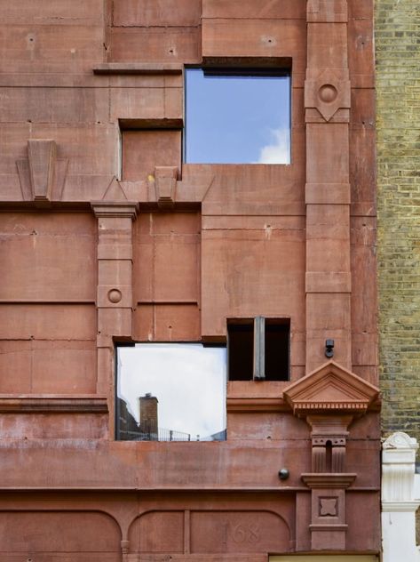 Groupwork + Amin Taha, Timothy Soar · 168 Upper Street Groupwork Architects, Amin Taha, Timber Planks, Concrete Facade, Mix Use Building, Building Renovation, Architectural Antiques, Arched Windows, Architecture Old