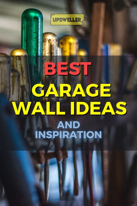 Are you tired of the way your garage is looking? Is it dark and too hoarded? I really believe that every garage should look nice and clean with a few colors that would enlighten your mood when you enter there, so if yours totally bums you up, here are some amazing wall ideas to consider. Don't forget to let me know your favorite! #updweller #garage #garageorganization #garagestorageideas #garageorganizationideasstorage #garagedesignideas #garagemakeoveronabudget #easygaragemakeover Garage Wall Art Ideas, Garage Trim Interior, Garage Wall Covering Ideas, Garage Wall Paneling Ideas, Dark Garage Walls, Finish Garage Walls Cheap, Garage Colors Wall Ideas, Garage Interior Walls, Garage Walls Covering Ideas