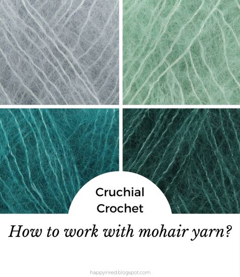 Crucial Crochet #1 How to work with mohair yarn. Hints and tricks, and pretty crochet and knitting patterns | Happy in Red Mohair Shawl Pattern, Mohair Crochet Stitches, Mohair Patterns Free, Mohair Yarn Crochet Patterns, Mohair Lace Knitting Patterns, Mohair Scarf Crochet Pattern, Crochet Mohair Scarf Pattern Free, Mohair Scarf Crochet, Crochet With Mohair Yarn