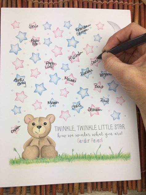 Invitacion Baby Shower Originales, Teddy Bear Gender Reveal, Gender Guessing, Bear Gender Reveal, Twinkle Twinkle Little Star Birthday, Gender Reveal Signs, Teddy Bear Nursery, Bear Baby Shower Theme, Gender Reveal Party Theme