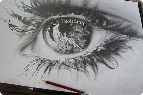 Captivating. Hard to understand how this can be achieved with a pencil Amazing Pencil Drawings, Realistic Eye Drawing, Pencil Drawing Tutorials, Eye Sketch, The Human Body, Eye Art, Inspiration Art, Pics Art, Eye Drawing