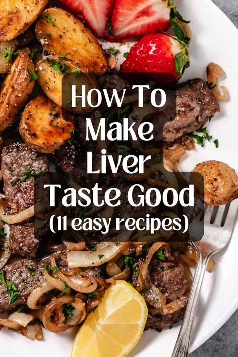 To make liver taste good, soak it in milk before cooking to mellow its flavor and tenderize the meat, then sauté thinly sliced liver quickly with seasonings like salt, pepper, and herbs to enhance its taste. Pair with ingredients like caramelized onions or bacon and serve immediately for optimal flavor and texture. Click here to read the whole post and get your dose of iron-rich liver today! How To Make Liver Taste Good, How To Cook Liver And Onions Recipes, Best Way To Cook Liver, Easy Beef Liver Recipes, Beef Liver Recipes Mexican, Liverwurst Benefits, Cooking Liver Recipes, Grilled Chicken Livers, Hidden Liver Recipes