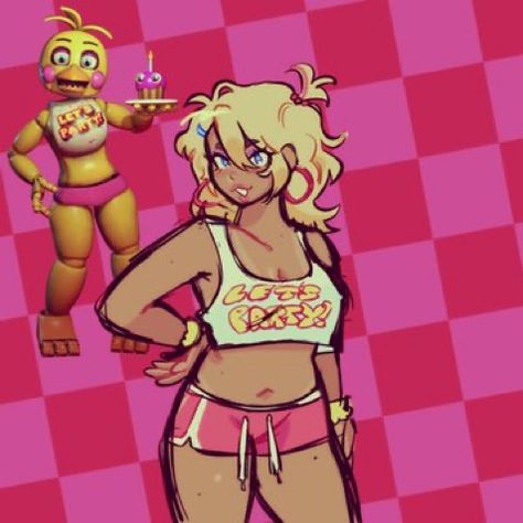 Human Toy Chica, Chica Fanart, Desenhos Gravity Falls, Fnaf Characters, Fnaf Drawings, Fnaf Art, Love Drawings, Cute Art Styles, Female Character Design