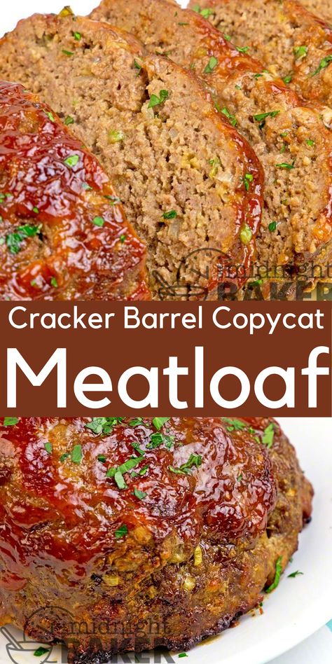 Copycat Cracker Barrel Meatloaf, Meatloaf Recipe With Crackers, Cracker Barrel Restaurant, Cracker Barrel Meatloaf Recipe, Copycat Cracker Barrel, Cracker Barrel Recipes, Cracker Barrel Meatloaf, Pork Chop Dinner, Dinner Sandwiches