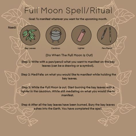 A simple Full Moon Spell/Ritual. I created this illustration based on a pretty popular method of celebrating the Full Moon! Hope everyone… | Instagram Full Moon Ritual Aesthetic, Witchcraft Notes, Witches Ritual, Witch Practice, Hearth Witch, Full Moon Spells, Full Moon Rituals, Divination Witch, Goddess Magic