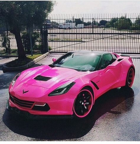 Pink corvette Pink Ferrari, Cars Chevrolet, Pink Corvette, Aventador Lamborghini, Chevrolet Corvette C7, Chevy Girl, Corvette Grand Sport, Lamborghini Veneno, Corvette C7