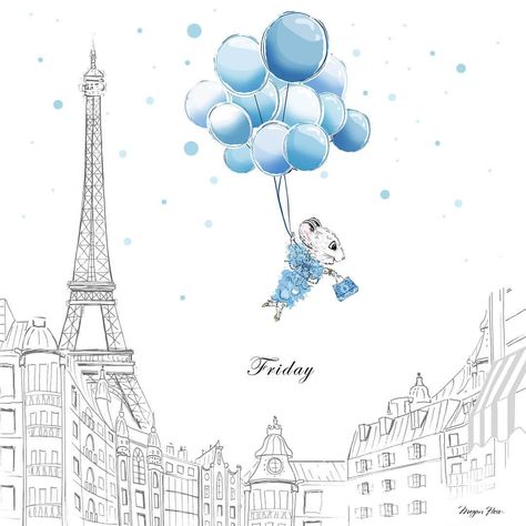 Claris The Mouse, Megan Hess Illustration, Kerrie Hess, Megan Hess, Paris Painting, Its A Girl Balloons, Bday Invitations, Happy Friday Everyone, Fashion Cartoon