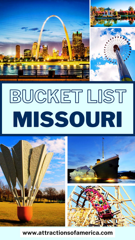 Planning a trip to Missouri? In this Missouri travel guide, find the best things to do in Missouri. Check out places to visit in Missouri | Missouri bucket list | Places in Missouri | Attractions in Missouri | Landmarks in Missouri | Sights in Missouri | What to do in Missouri | Things To Do in St. Louis | Branson attractions #Missouri #Branson #StLouis #usa Missouri Vacation Ideas, Things To Do In St Louis Missouri, Things To Do In Missouri, Branson Missouri Vacation, Missouri Vacation, Bucket List Places, Missouri Travel, St Louis Zoo, Silver Dollar City