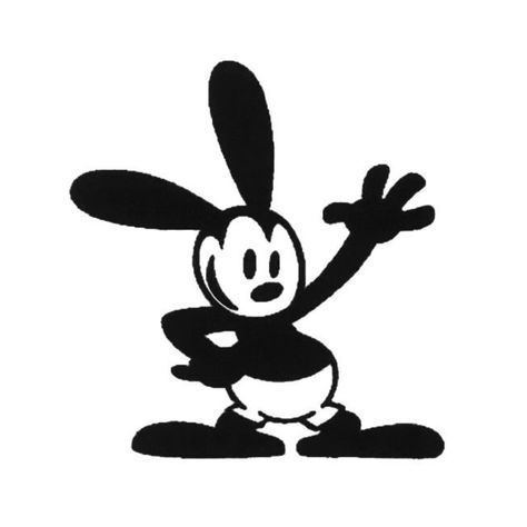 Vintage Mickey Tattoo, Oswald The Lucky Rabbit Tattoo, Oswald The Lucky Rabbit Pfp, Oswald The Lucky Rabbit Icon, 1930s Cartoons Style, Oswald Drawing, Old Cartoons Aesthetic, Ear Painting, K Characters