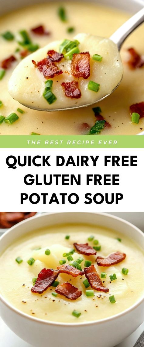 Image for Quick Dairy Free Gluten Free Potato Soup Gf Df Chicken Soup, Gluten Dairy Free Cream Of Chicken Soup, Gluten Free Ham And Potato Soup, Crock Pot Soup Dairy Free, Dairy Free Soup Recipes Crock Pot, Gluten And Dairy Free Potato Soup, Dairy And Wheat Free Recipes, Dairy Free Gluten Free Potato Soup, Gluten Free Dairy Free Potato Soup